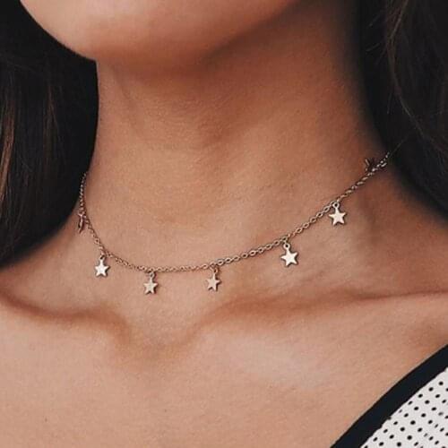 Hot Sale Peach Heart-shape Pendant Clavicle Chain Necklace Simple Double Layer Moon Multi-layer Gold Clavicle Chain Necklace