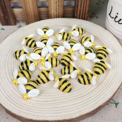 Kawaii Flatback DIY Bee Miniature Animals Resin Cabochons Flat Back Scrapbooking Embellishment Decoration Crafts Making:20mm