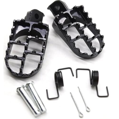 Footrests Kit Black Aluminum Replacement for Yamaha YZ125 YZ250 PW50 PW80 BW80 TW200 WR200 250 500 XT225 XT250 XT350 Dirt Bike