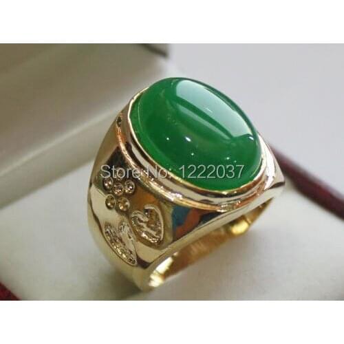 Beautiful natural green stone jewelry ring size 8, 9, 10 11