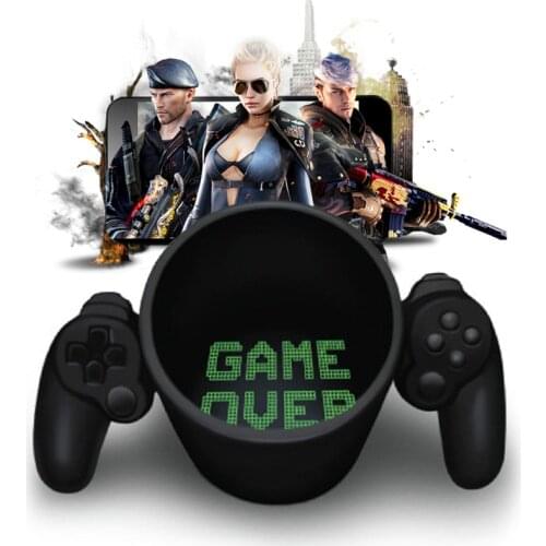 Creative GAME handle ceramic cup of milk coffee cup GAME OVER controller mark cup