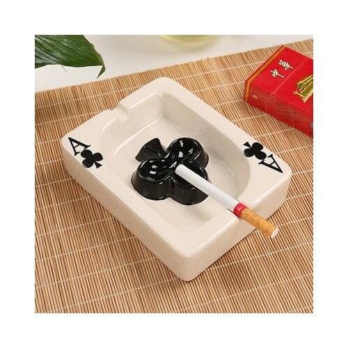 Fashion cute cartoon ashtray poker ceramic ashtray Mini living room personality trend creative ashtray