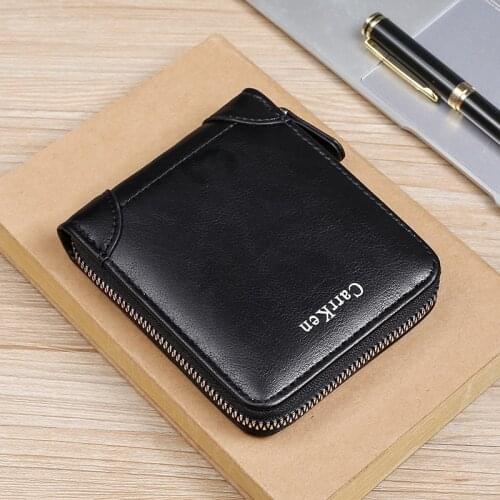 Men Official Wallet Short Wallets Fashion New Card Purse Multifunction Leather Wallet For Male Zipper Wallet With Coin Pocket