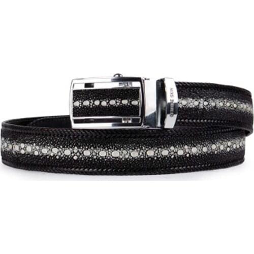 Yuanhui new arrival Thailand Pearl fish skin men belt Automatic buckle manual weaving men men stingray belt