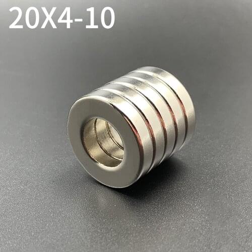 2pcs 20x4-10 Neodymium Magnet 20x4 Hole 10 N35 NdFeB Round Super Powerful Strong Permanent Magnetic imanes Disc 20x4Hole10