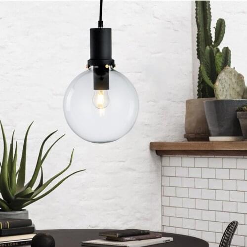 Post Modern Pendant Lamps Clear Glass Kitchen Hanging Lamps Dining Room Light Fixtures Creative Art Deco Loft Pendant Lights LED