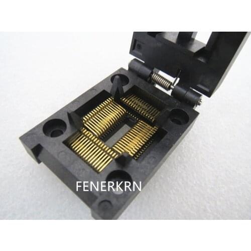 Clamshell 100%New&Original FPQ-64-0.8-10 QFP64 PITCH: 0.8mm YAMAICHI IC Burning seat Adapter testing seat Test Socket test bench