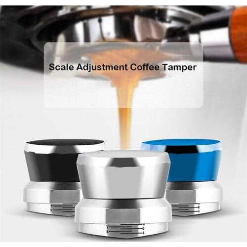 58.35MM Adjustable Handle Tamper Stainless Steel Base Detachable Base Powder Press Solid Hammer Coffee Accessories For Barista