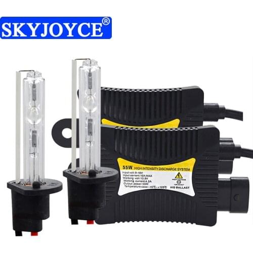 SKYJOYCE DC 55W H7 Xenon HID Kit H1 H3 H8 HB3 HB4 H11 4300K-8000K Auto Headlamp Bulb Car Headlight Electronic Ballast Xenon Kit