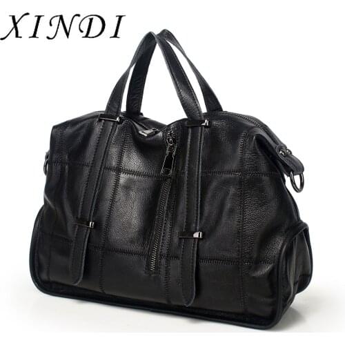 XINDI Fashion Soft Real Genuine Leather Tassel Womens Handbag Ladies Shoulder Tote Messenger Bag Purse Satchel