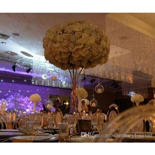 Wedding Gold Centerpiece Luxury Flower Stand 80 cm 100 cm Tall Flower Stand Wedding Decoration Party Anniversary Supplies