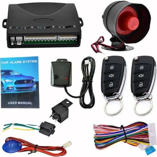 Remote Central Locking Car Alarm With Horn Warning Siren Sensor Centralized Door Lock Automation Security Vibration Immobilizer