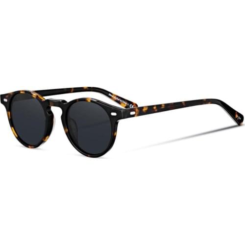 Vintage polarized sunglasses women round and men luxury brand design gregory peck high quality acetate