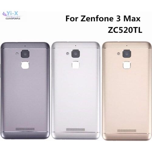 Rear Cover Housing for ASUS Zenfone 3 Max ZC520TL Back Cover Battery Door Replacement with Power Volume Buttons Camera Lens