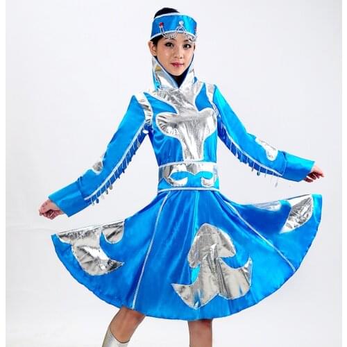 Women Mongolian Clothing Stage Performance Dance Skirt Gown Girl Mongolian Dance Costumes Child Minority Tibetan Dance Wear 89