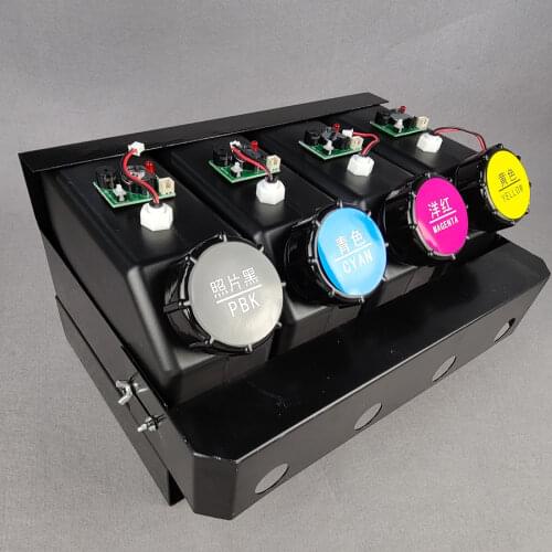 Inkjet printer ink tank system with a filter for uv ink tank system