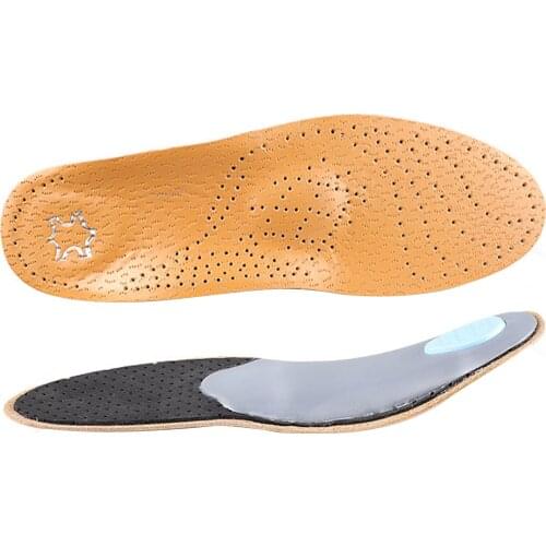 1 Pair Men Women Faux Leather Arch Support Orthotic Insoles Pad for Flat Feet
