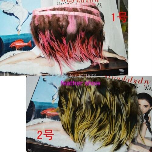 10Meters/lot!12cm height Genuine Rooster Feather Fringe feather trim,Pink&Nature Colour for choice
