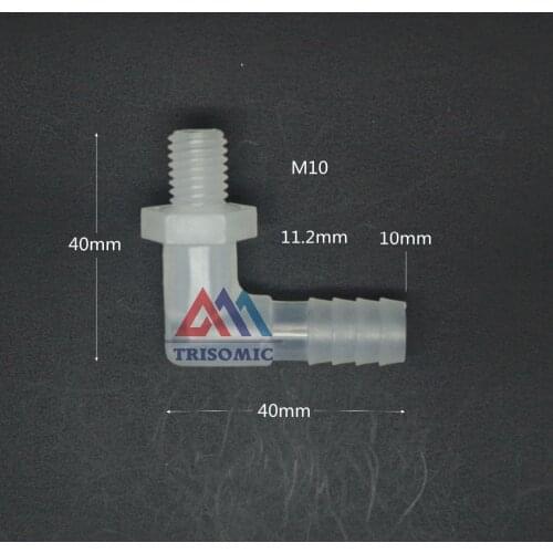 10*M10 Elbow screw thread type Aquarium Connector Tube Joiner Material PP Plastic Fitting Tank Airline acid and alkali resistant