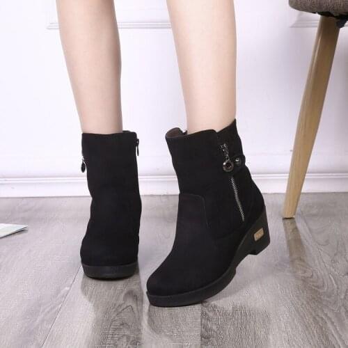 2020 Comfortable and Fashionable Womens Warm Winter Shoes; Boots for Women Side Zipper Super Warm Snow Boots Large Size 42