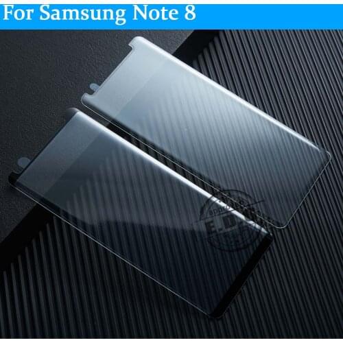 9H 3D Tempered Glass LCD Curved Full Screen Protectors Film Cover for Samsung Galaxy Note 8 SM-N950 Protective Film + Cloth