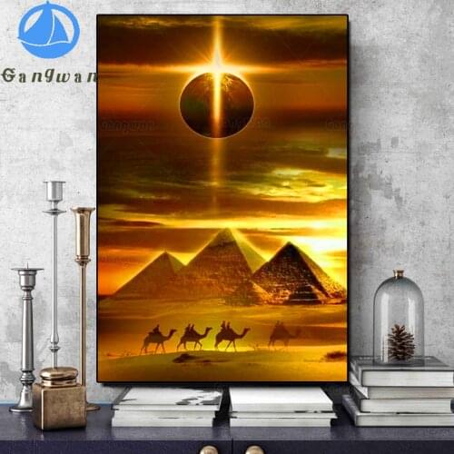 DIY photo custom diamond mosaic Egyptian pyramids,camel,Planet 5D embroidery painting full drill square round cross stitch decor