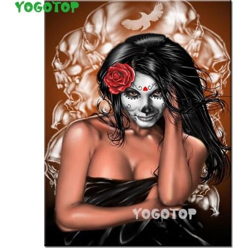 Diamond embroidery skull woman day of the dead full square round drill diamond painting 5d diy diamond mosaic home decor YY5325
