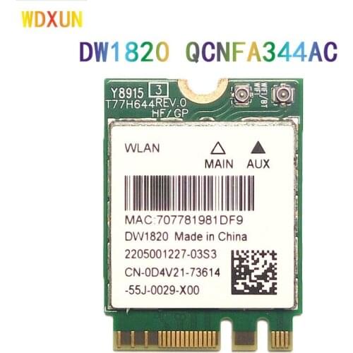 Wireless card adapter for wireless 1820 dw1820 wlan wifi 802.11ac + bt 4.1 m. 2 wi-fi card QCNFA334AC QCNFA334