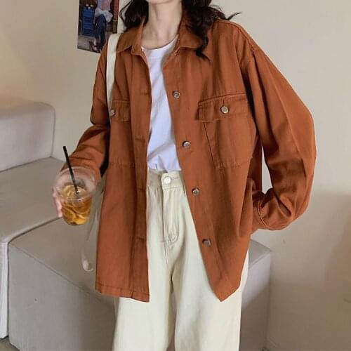 Tooling Denim Shirt Women Spring Autumn Jeans Denim Jackets Female Korean Oversize Loose Thin Jacket Outerwear Ladies Streetwear