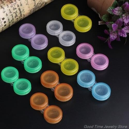 10Pcs contact lens L+R cases Storage Holder Soaking Container Travel Accessaries F06 21 Dropshipping