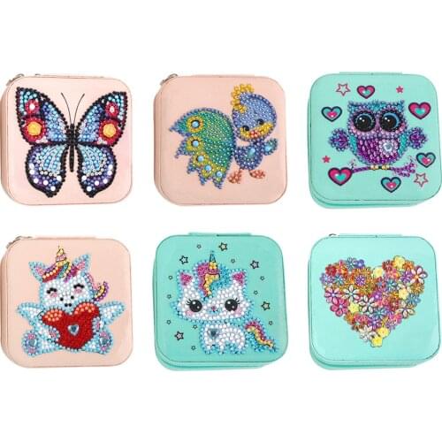 DIY Diamond Painting Jewelry Storage Box Special Shape Diamond Resin Jewelry Case Diamond Painting Mosaic Decoration Box Gift