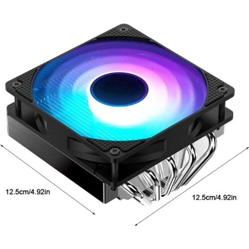 K92C CPU Cooler 120mm Radiator Down-pressure Radiator Thin Five Copper Tube Dazzling RGB Lighting for amd LGA115x