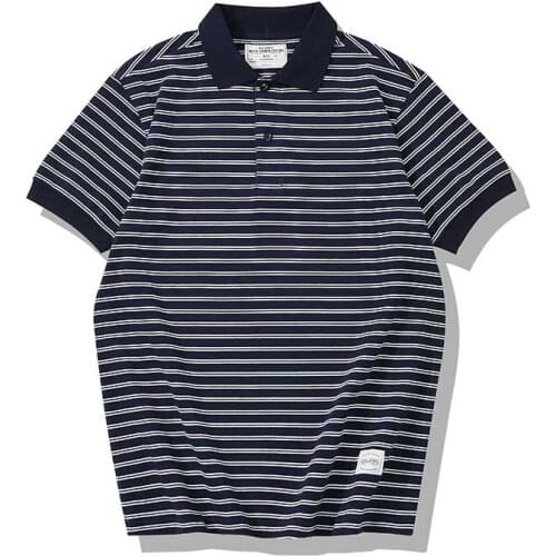 Mcikkny Men Summer Stripes Polo Shirts Hit Color Stitching Lapel Top T Shirts For Male Casual Tees