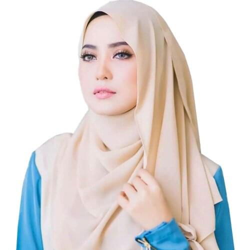 NDUCJSI Bubble Chiffon Scarf Hijab Wrap Solid Shawls Headband Muslim Hijabs Scarves/scarf 47 Colors Women Plain