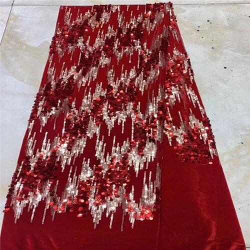Red/gold Newest Velvet Lace Fabric, Burnt Orange African Lace Fabric Party, Nigerian Sequin Lace Fabric