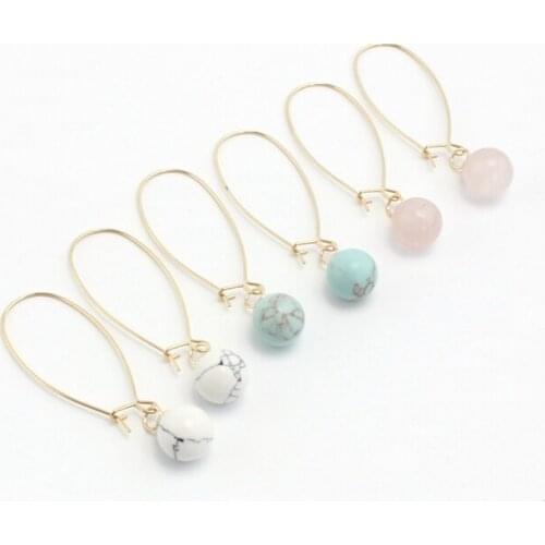 2016 New jewelry Copper ear hook spherical beads long earrings multicolor drop earrings for women