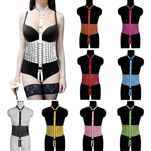 Leather Harness Bdsm Womens Accessories Sexy Stockings Bondage Lingerie Bustier Belt Female Festival Clothing Rave Body Garter