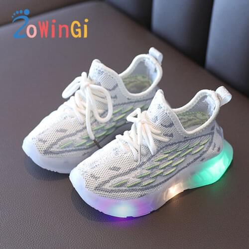 Size 22-31 Glowing Sneakers for Boy Girls Cute Shoes Air Mesh Breathable Sneakers babyschuhe led mit licht Children Casual Shoes