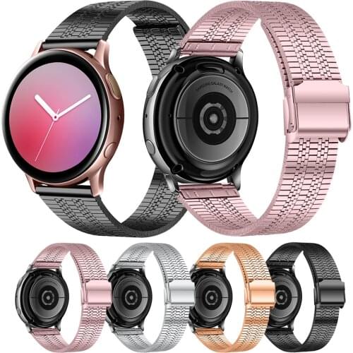 20 22mm Stainless Steel Bracelet Strap For Samsung Watch 3 41 45mm Galaxy 42 46mm Metal Wrist Band Loop For Active 1 2 40 44mm