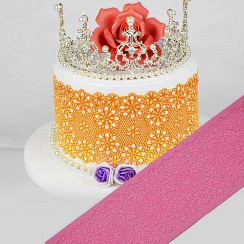 Silicone Lace Flower Wedding Mousse Cake Sugar Beautiful Flower Lace Fondant Mold Craft Icing Mat Pad Pastry Baking Tool K498