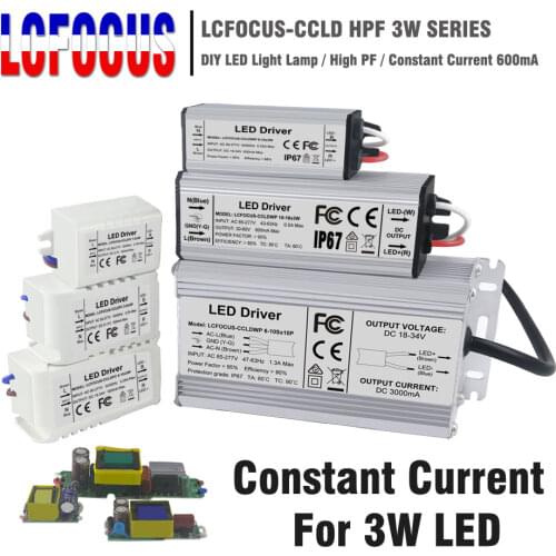 Lighting Transformers 3W 12W 15W 18W 24W 36W 48W 60W 90W 600mA LED Driver 3 Watt LED for DIY Lamp Power Supply