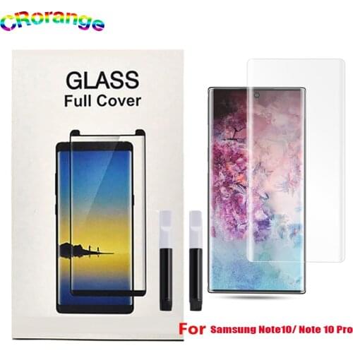UV Glass For Samsung note20 ultra S20 Plus Full Cover S10 Plus Full Glue UV Liquid Screen Protector Mate 40 Pro P40 Pro P30 Pro
