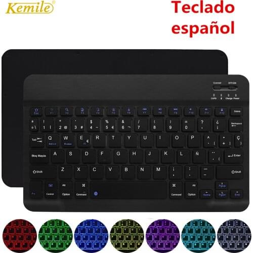 Ultra Slim Wireless Bluetooth Spanish Keyboard For IOS Android Tablet keyboard PC Windows For iPad Bluetooth Spanish Teclado