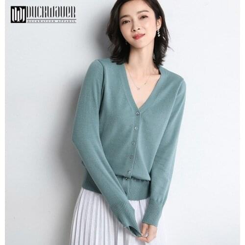 Duckwaver Knit Sweater Women Autumn Female Casual Long Sleeve Button Cardigan Knitted Sweaters Coat Femme Winter Warm Clothes