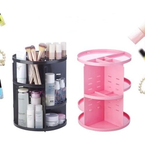1PC 360-degree Rotating Makeup Organizer Box Brush Holder Jewelry Organizer Case Jewelry Makeup Cosmetic Storage Box OK 0685