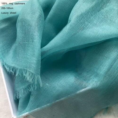 100% Cashmere Scarf Luxury brand Women Fashion Ring Cashmere Shawl Thin Summer Winter Elegant Ladies Soft Long Cashmere Scarf