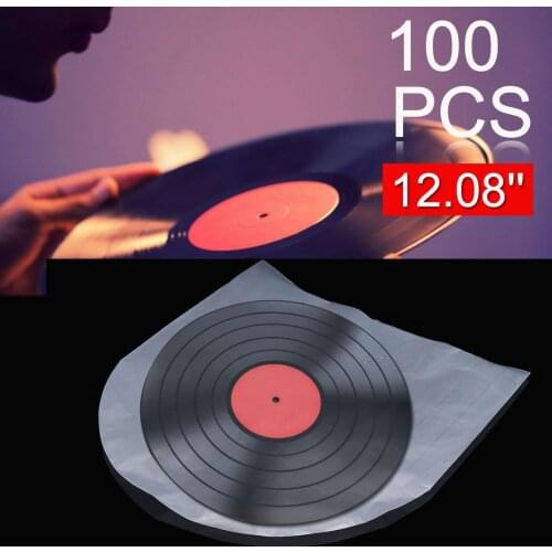 100PCS 12" Vinyl Record Protecter LP Record Plastic Bags Anti-static Record Sleeves Outer Inner Plastic Clear Cover Container
