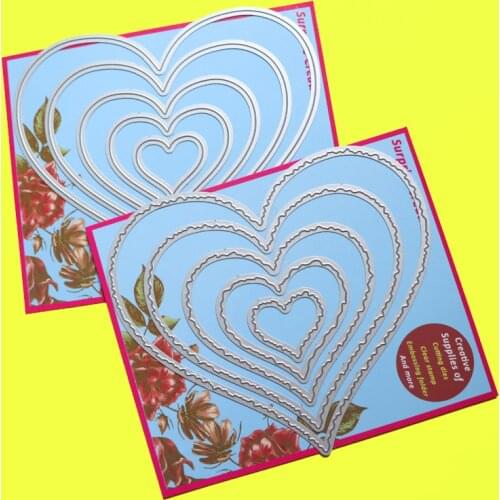 2-Set Cutting dies Plain & Torn edge Hearts Scrapbook Cardmaking DIY Craft Metal Stencil Surprise Creation dies