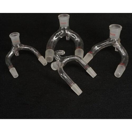 Sizes 14/23 19/26 24/29 Female x Male Joint 2-Way Lab Glass Vacuum Receiver Adapter Glassware Labware