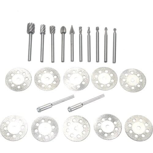 22pcs Tungsten Carbide Rotary File Woodworking Metal Cutting Carving Grinding Cutter Burr Tool for Rotary Engraving Machine